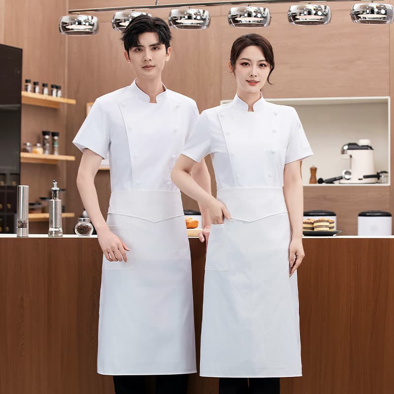Chef Workwear Men's Short Sleeve for Restaurant Hotel Kitchen Cafeteria Chinese Dining High-End Breathable Summer Women