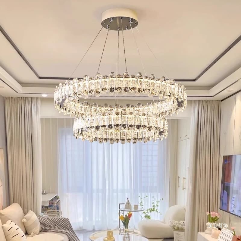 Light luxury living room chandelier 2025 new French crystal chandelier simple modern girl's room lamp bedroom chandelier