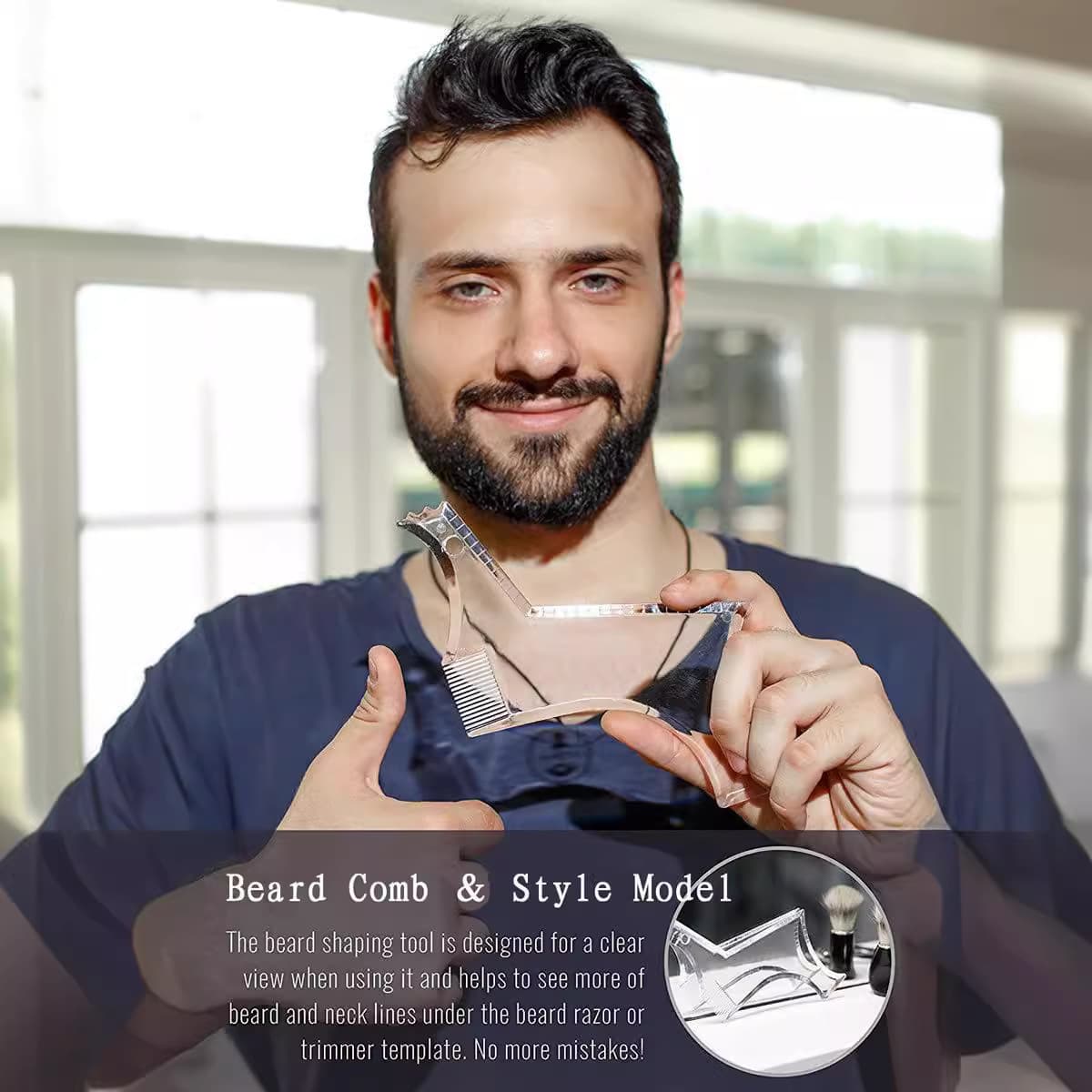 Cross-border E-commerce No. 6 Beard Styling Template Mustache Stencil Beard Brush Beard Oil Companion
