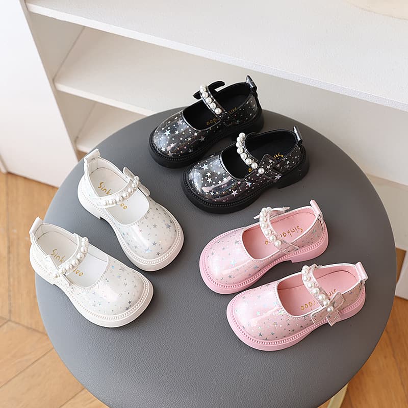 2024 Spring/Autumn New Stylish Girls' Princess Leather Shoes, Small to Medium Kids' Baby Shoes, Elsa Princess Shoes Anti-Slip Soft Sole