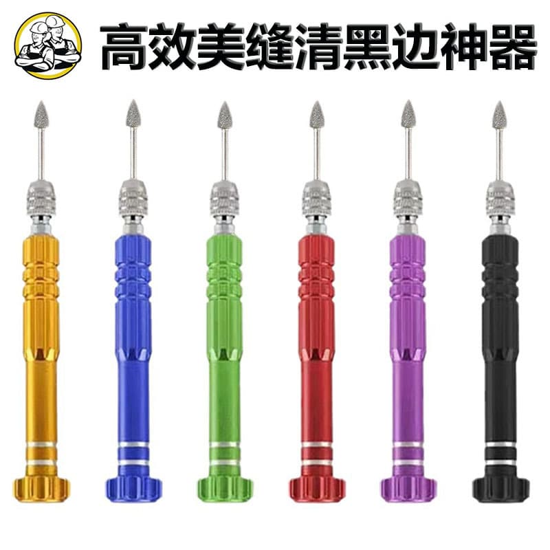 Grout Extended Handle Pen-Type Black Edge Cleaner, Floor/Wall Tile Grout Construction Tool, Grout Black Edge Removal Tool
