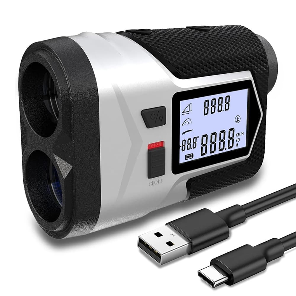 Cross-border Golf Telescope Laser Rangefinder Charging with Screen Speed/Angle Measurement Flag Lock Vibration 1200m