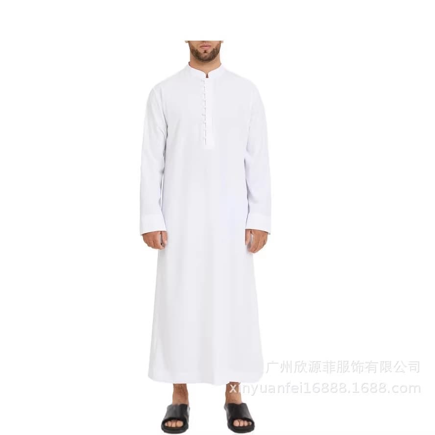 Cross-border Men's Robe, AliExpress Hot Selling Solid Color Stand Collar Men's Robe, Amazon New Style, Factory Direct Stock Men's Clothing