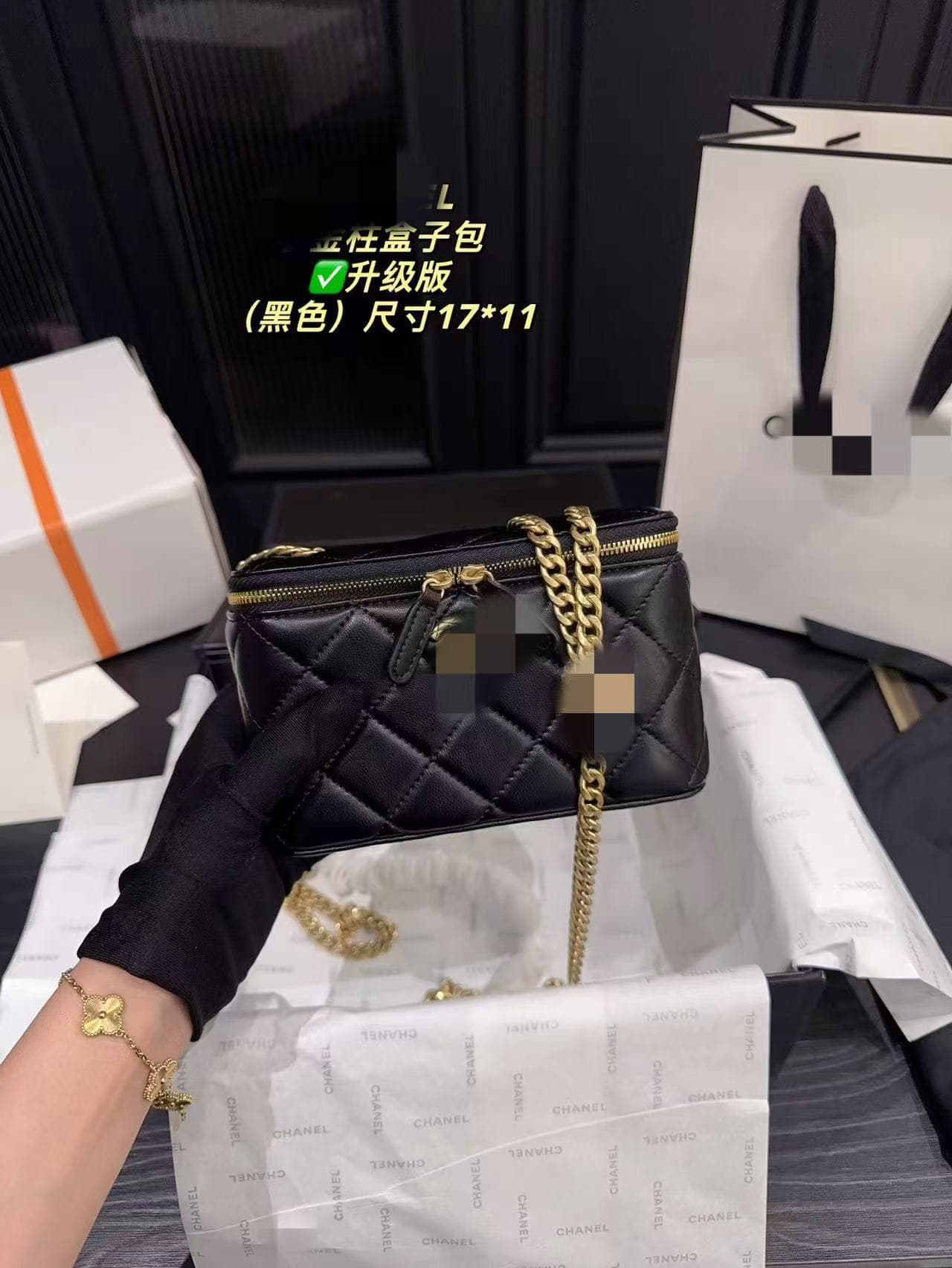 New Cute Playful 25cm Handbag with Chain Strap Lunch Box Bag Fashionable Small Square Bag Quilted
