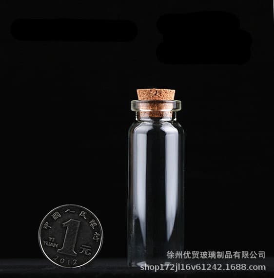 22mm Cork Stopper Glass Vial, Drift Bottle, Wish Bottle, Herbal Tea & Cordyceps Small Medicine Bottle, Transparent Glass Storage Bottle