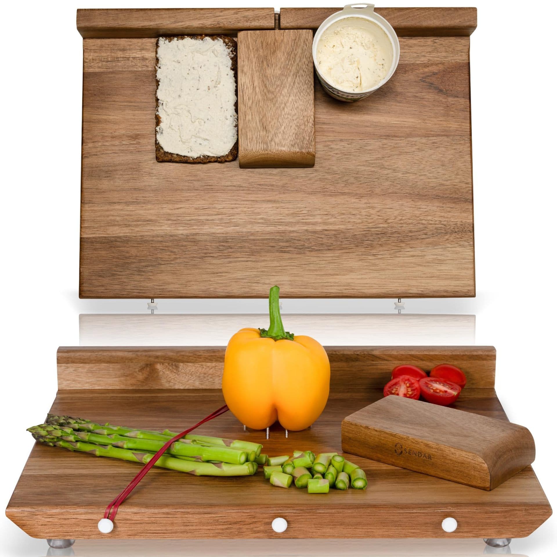 Cross-border wooden cutting board chopping board one-hand chopping board with peeler bread stop steel nails kitchen cutting board fruits and vegetables