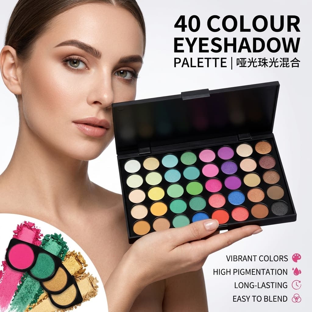 40-Color Pearlescent Matte Eyeshadow Palette Multi-Color Combination Fashion Makeup Palette for Daily Commute Makeup Eyeshadow Cosmetics Product
