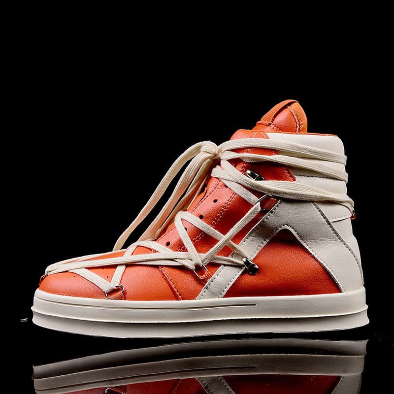 2025 New Men's Cross-border Harajuku Lace-up Fashion High-top Casual Shoes Martin Boots Motorcycle Boots Mens Shoes