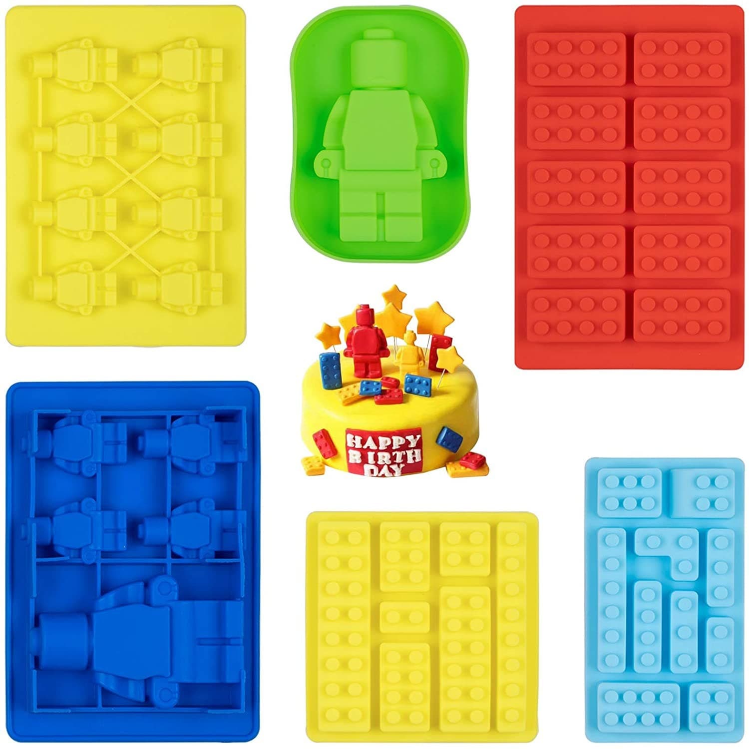 Building Block Ice Cube Mold Lego Robot Summer Ice Cube Chocolate Silicone Mold Fondant DIY Cake Decoration Ice Making