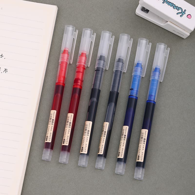 Straight liquid gel pen large capacity quick dry ball pen student brush question pen office signature pen needle tube type 0.5mm