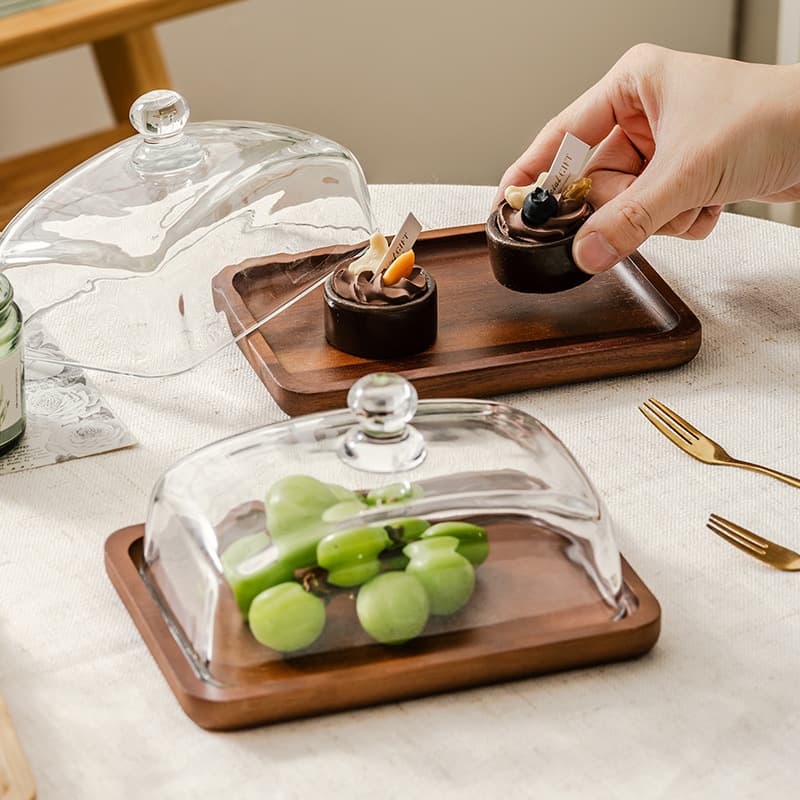 Cake Plate Transparent Glass Display Plate Dessert Pastry Western Food Plate Table Butter Plate Cross-Border Foreign Trade