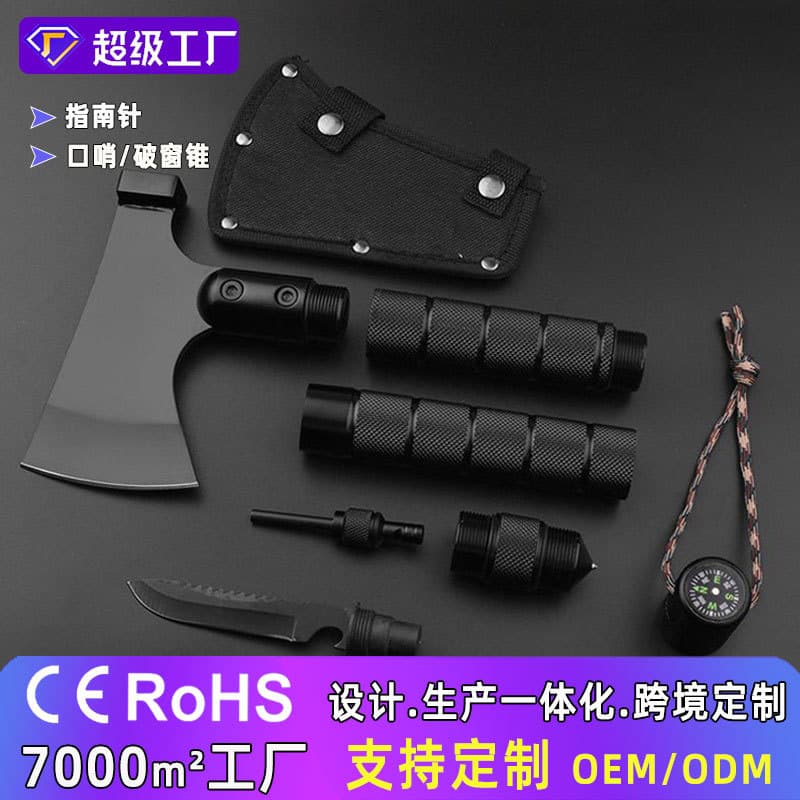 Customized outdoor multi-functional woodworking hammer ax fire waist ax firewood splitting tactical ax camping survival mountain logging ax