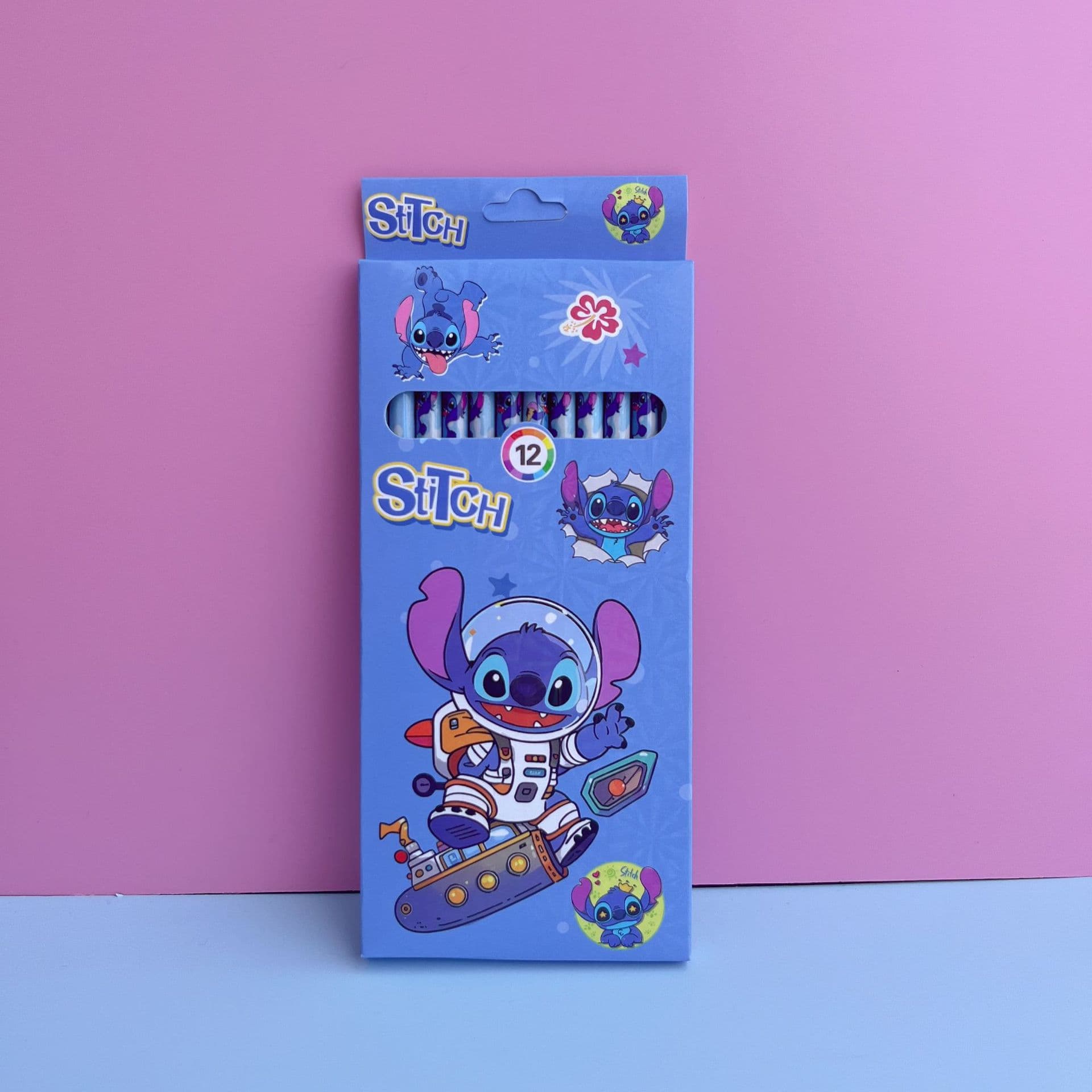 12 pencils with eraser tip Lilo and Stitch Spider-Man pencils for primary school students and children pencils HB cross-border stationery