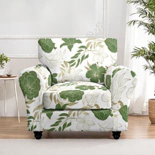 Printed Five-Piece Sofa Cushion Cover, Stretch Full Wrap, Dust-Proof, Wear-Resistant, 160gsm Milk Silk Fabric, Sofa Seat Cover