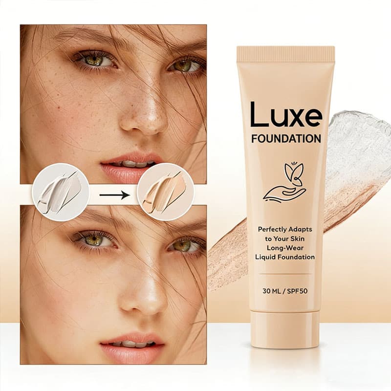 Cross-border hot-selling spot Luxe temperature-sensitive color-changing liquid foundation, light and comfortable, naturally brightening, concealing and oil-controlling foundation