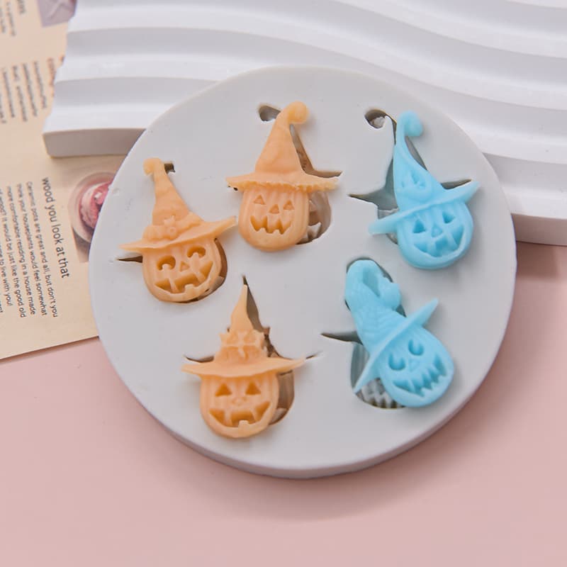 Halloween Hat Pumpkin Ghost Head Silicone Mold Baking DIY Cake Mold