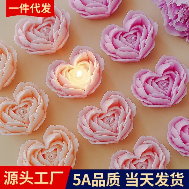 Love rose candle ornaments Valentine's Day creative birthday small gift candle cross-border aromatherapy candle souvenir