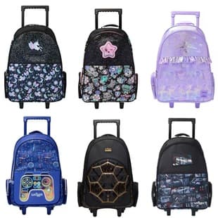 Australia Smiggle Large Rolling Backpack for Primary School Students, Kids Travel Backpack