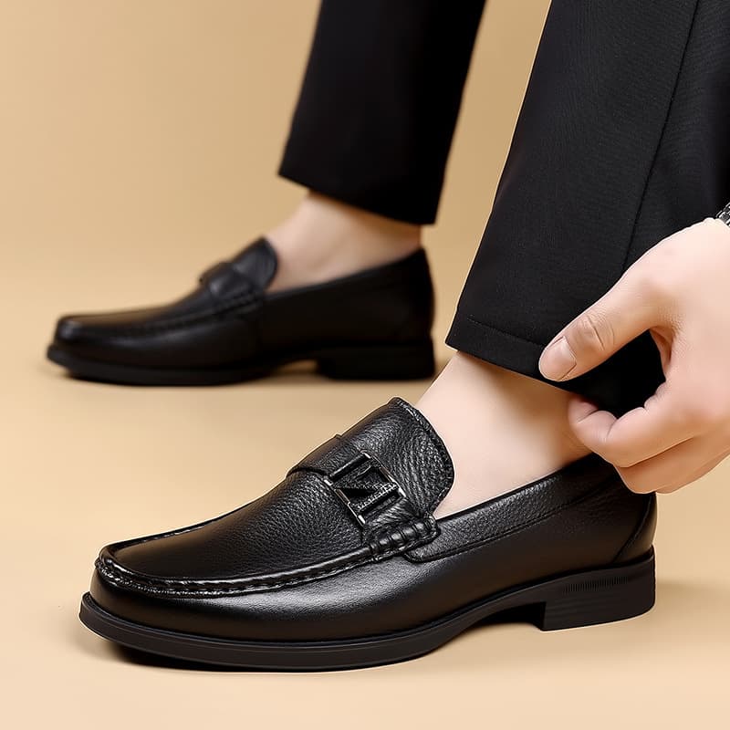 Men's Business Formal British Style Casual Leather Shoes, Fashion Loafers, Soft Sole and Soft Upper