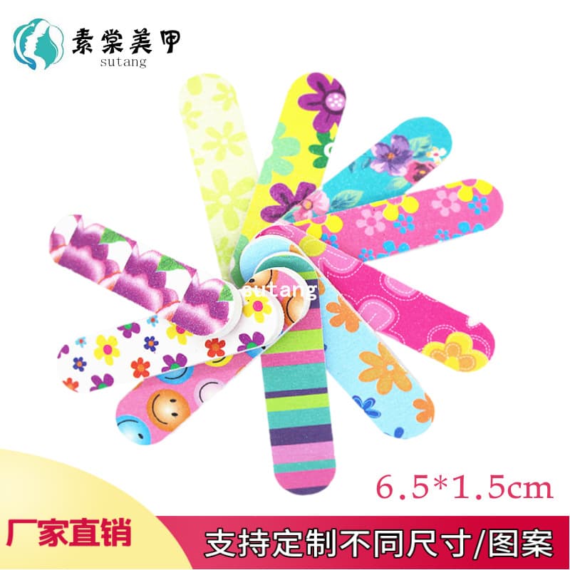 Factory Direct Manicure Tool 6.5*1.5 Small Floral EVA Nail File Sandpaper File Mini File