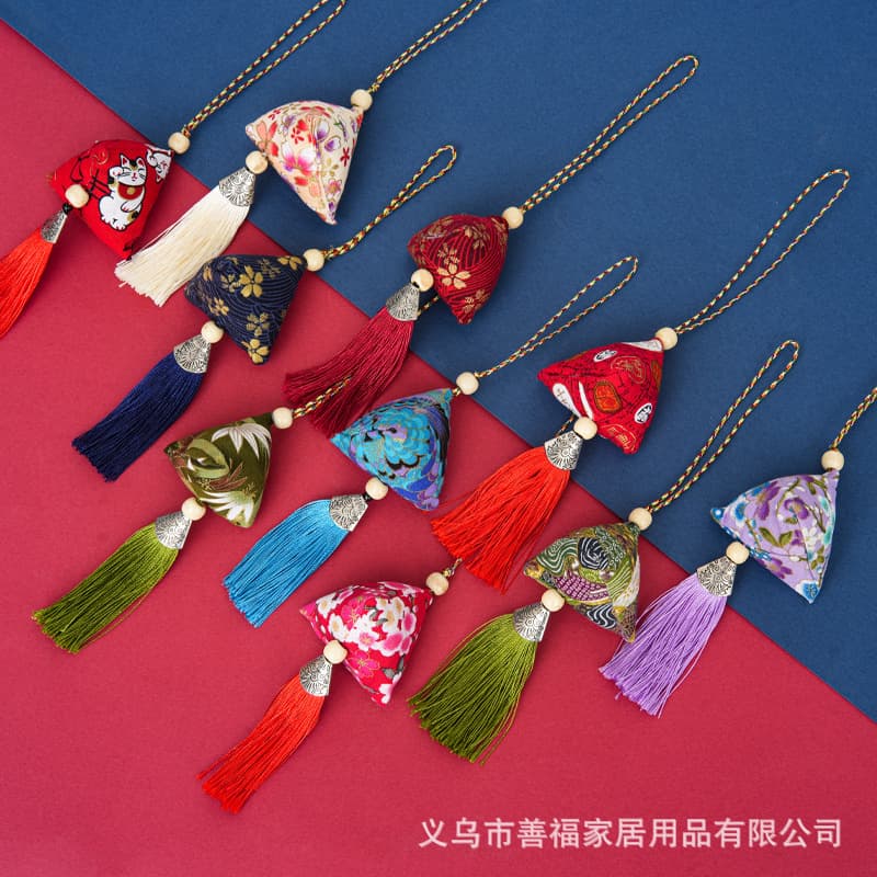 Dragon Boat Festival Mugwort Sachet Mosquito Repellent Pouch, Zongzi-Shaped Mugwort Sachet Hanging Ornament, Small Gift for Shopping Mall and Corporate Events