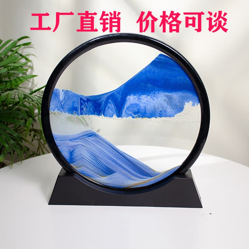 3D Quicksand Painting 12inch Desktop Ornaments Home Living Room Decoration Office Ecological Quicksand Painting Crafts Decorations