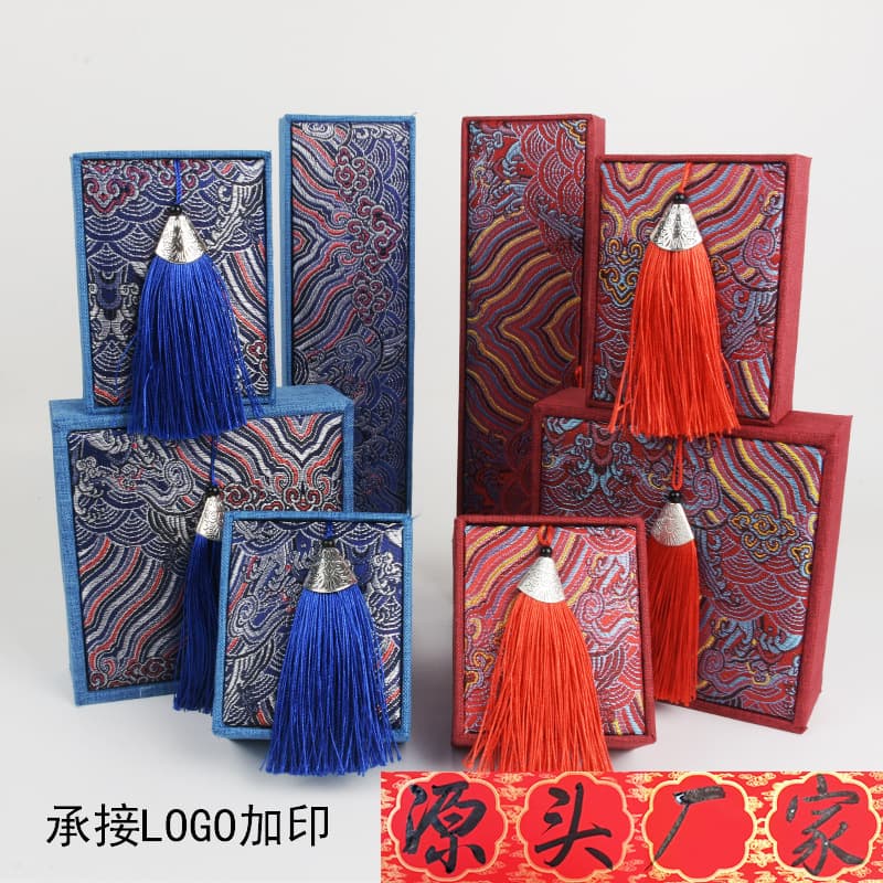Long Chain Linen Bracelet Box, Wenwan Bead Box, Buddha Bead Box, Gift Box, Decorative Box, Tassel Jewelry Box