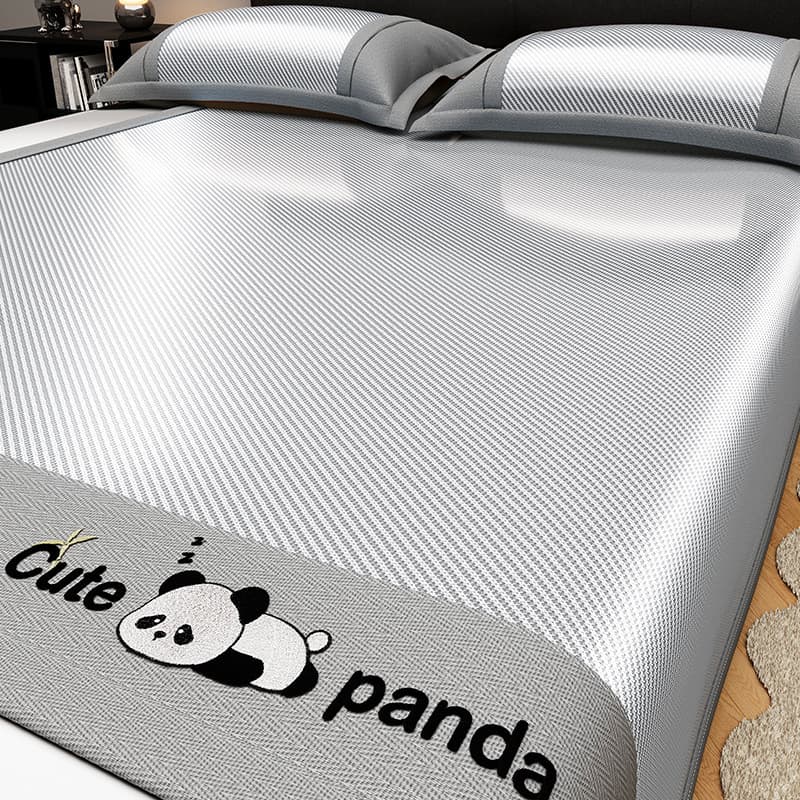 Class A Antibacterial Ice Silk Cooling Mat Three-Piece Set: Home use, washable air-conditioning mat, 2025 summer single foldable soft mat.