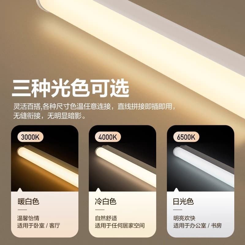Plug-in Wall Lamp LED Tube Tri-proof Strip Light Bedroom Bedside Bed Light T5 T8 Bracket Light Bedroom Special