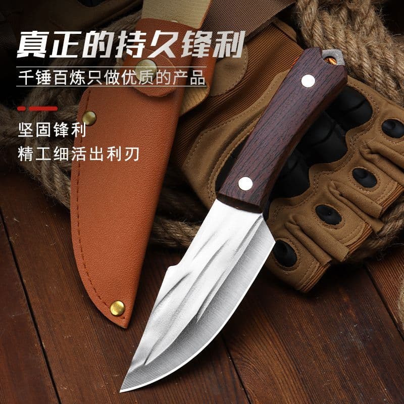 Handmade Forged Knife Sharp Meat Cutter Outdoor Camping Handle Meat Multifunctional Camping Knife Portable Fruit Knife
