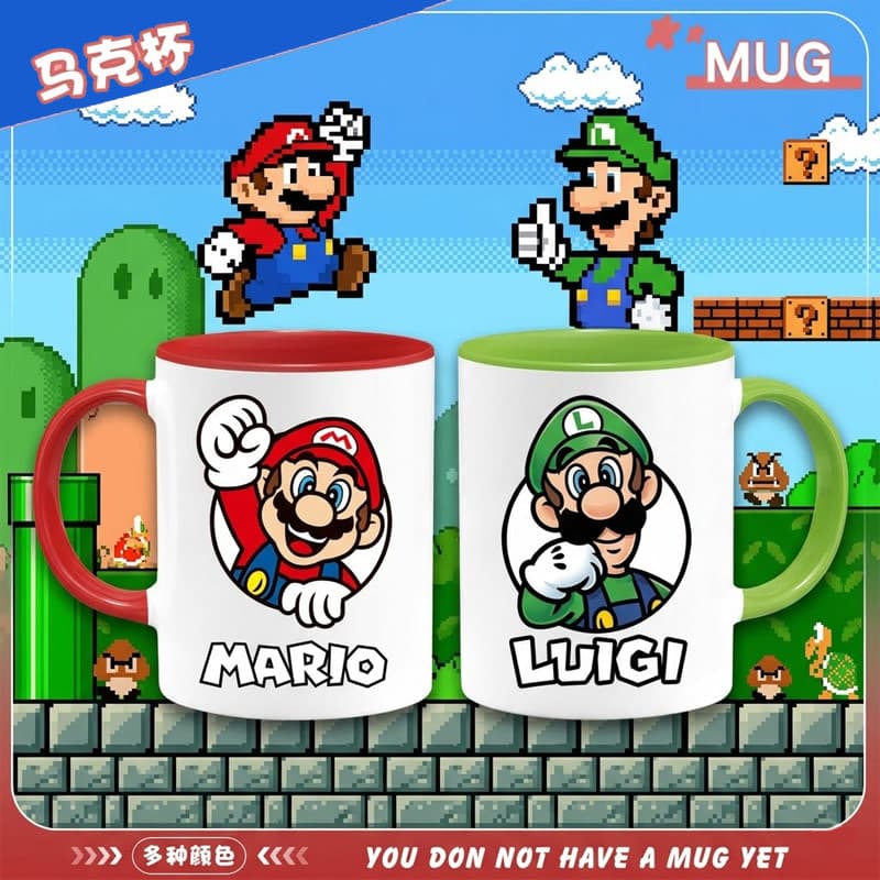 Mario Game Peripheral Anime Drinking Cup Ceramic Mug Home Milk Coffee Cup jl