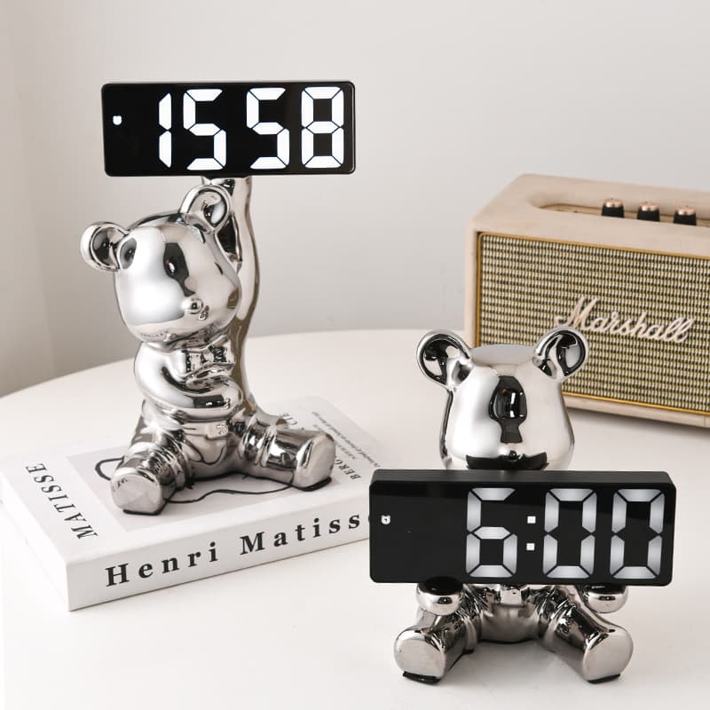 Creative Light Luxury Digital Smart Desk Clock for Home Living Room Bedroom Decorative Electronic Clock Tabletop Ornament