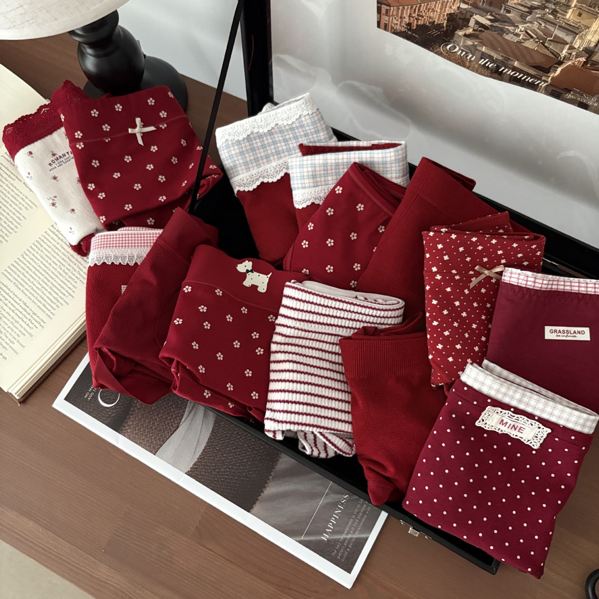 2025 Zodiac Red Collection Family Portrait All-Scenario Classic Red Combo Teen Underwear Festive Red Panties