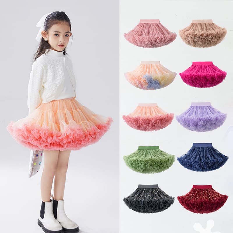 Tutu.Kk Second Generation Super Fluffy Tutu Skirt for Girls, Fashionable Baby Girl Princess Skirt, Kidsren's Day Performance Clothing Tutu Skirt