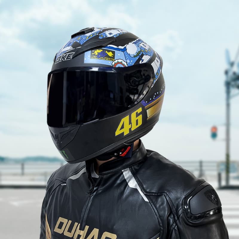 Rike Motorcycle Helmet for Men and Women, Winter Style Electric Scooter Safety Helmet, All-Season Rider Bluetooth Full Face Helmet