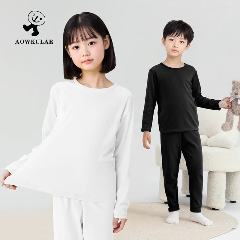 Spring Autumn Children's Clothing Korean Style Boys' Cotton Elastic Long Sleeve Base Shirt Girls' Pure Color T-shirt Wholesale