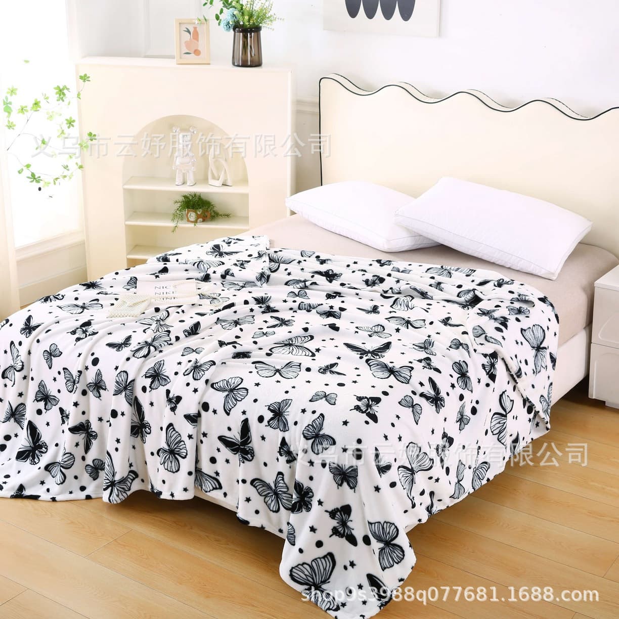 2025 New Butterfly Print Flannel Blanket Office Nap Blanket Sofa Blanket Factory Direct Drop Shipping
