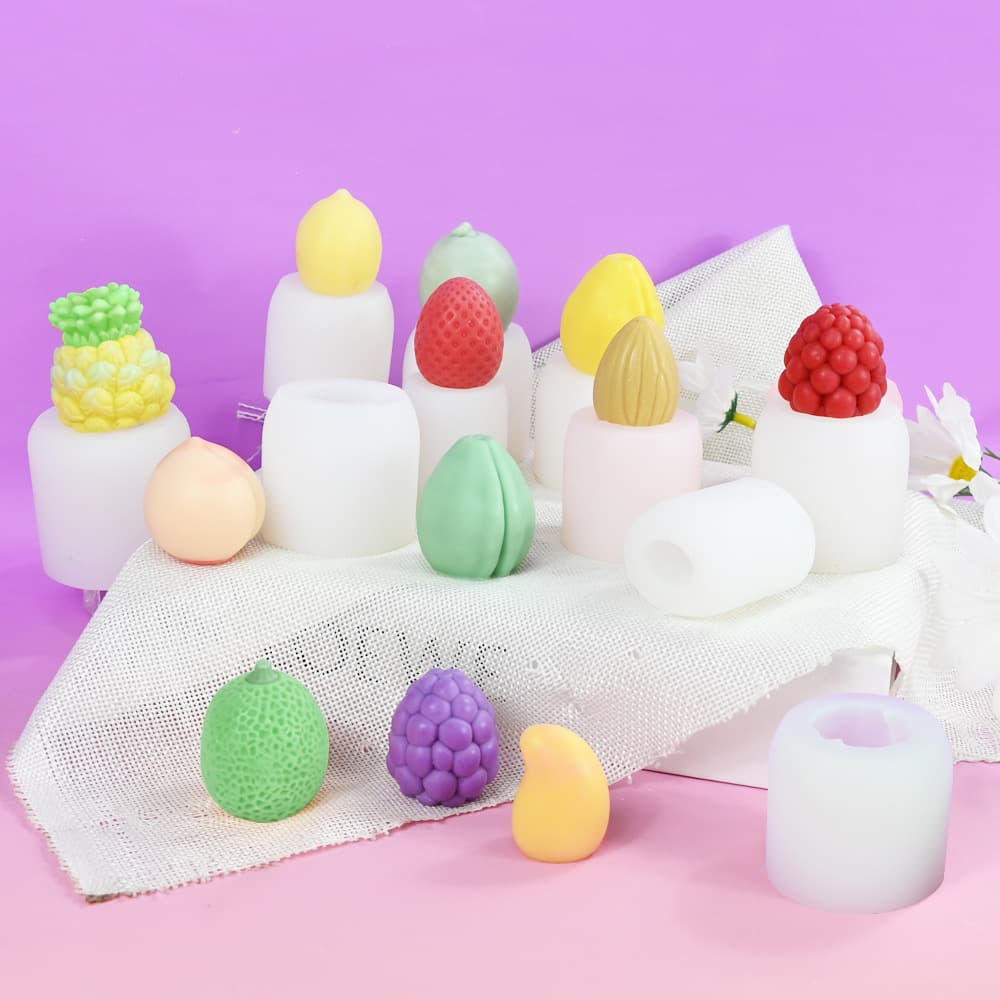 Cross-border strawberry raspberry raspberry chocolate mold simulation Luchu fruit lemon mango pinch silicone mold
