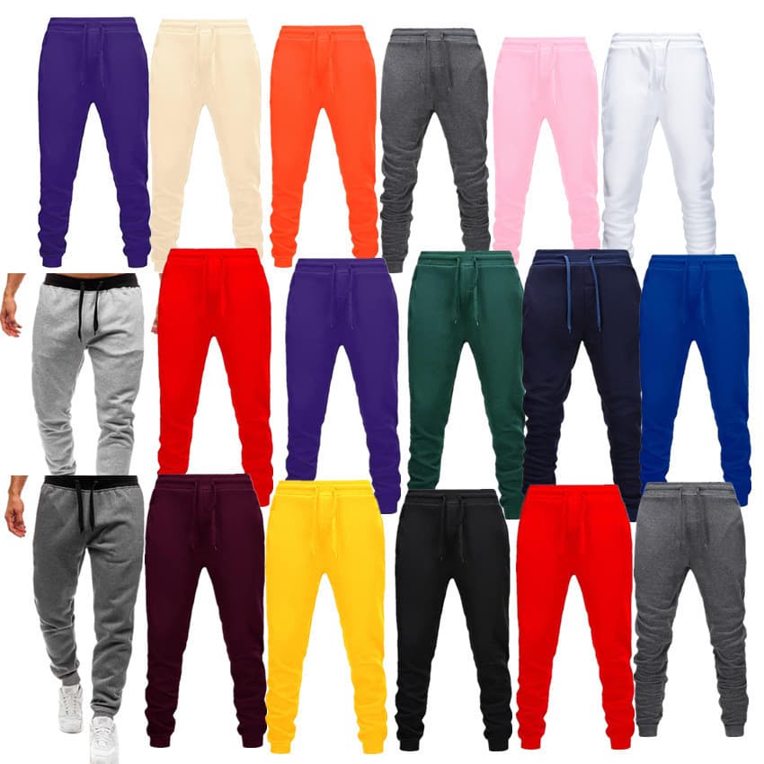 Foreign trade men's and women's sweatpants 16 colors casual sports autumn and winter trousers solid color men's trousers autumn and winter solid color wholesale black