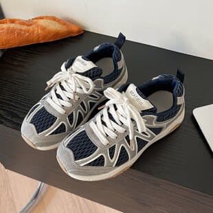 Trendy Breathable Mesh Low-Heel Lightweight Casual Fashion White Sneakers for Women 2026 Early Spring German Training Popular Skate Shoes