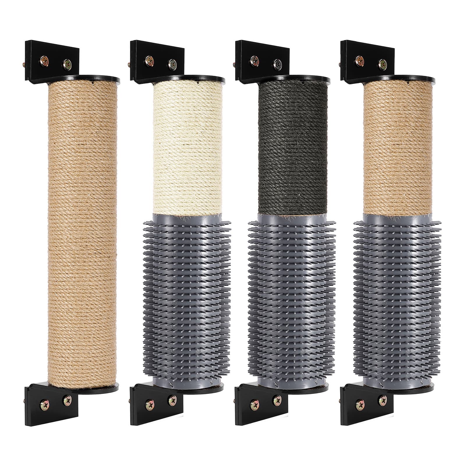 2-Pack Acrylic Cat Cage Wall-Mounted Sisal Scratching Post, Wall-Mounted Jute Cat Scratching Toy