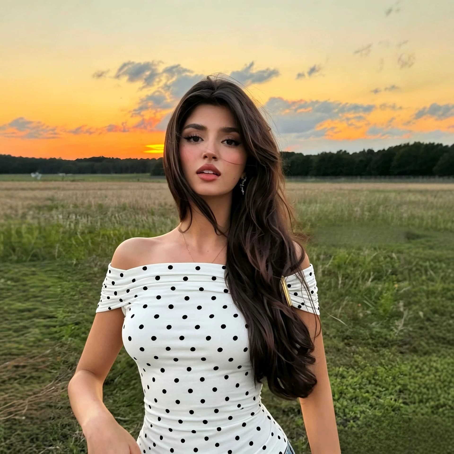 European and American hot-selling women's clothing 2026 new polka dot printing women's T-shirt slimming and versatile hot girl tube top