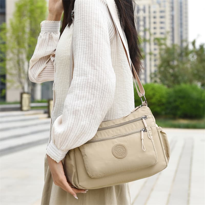 Cross-Border Popular Women's Nylon Crossbody Bag with Large Capacity, Multiple Compartments, Waterproof, Wear-Resistant, Lightweight Shoulder Bag, Commuter Women's Bag