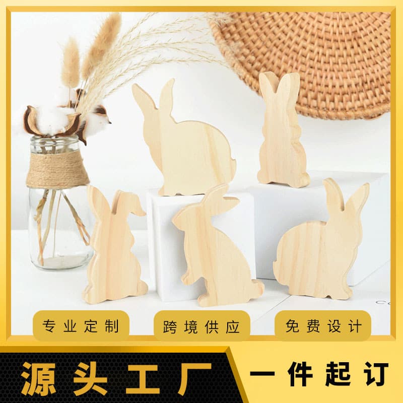 Custom Easter Home Decoration Wooden Rabbit Easter Ornament Home Decor