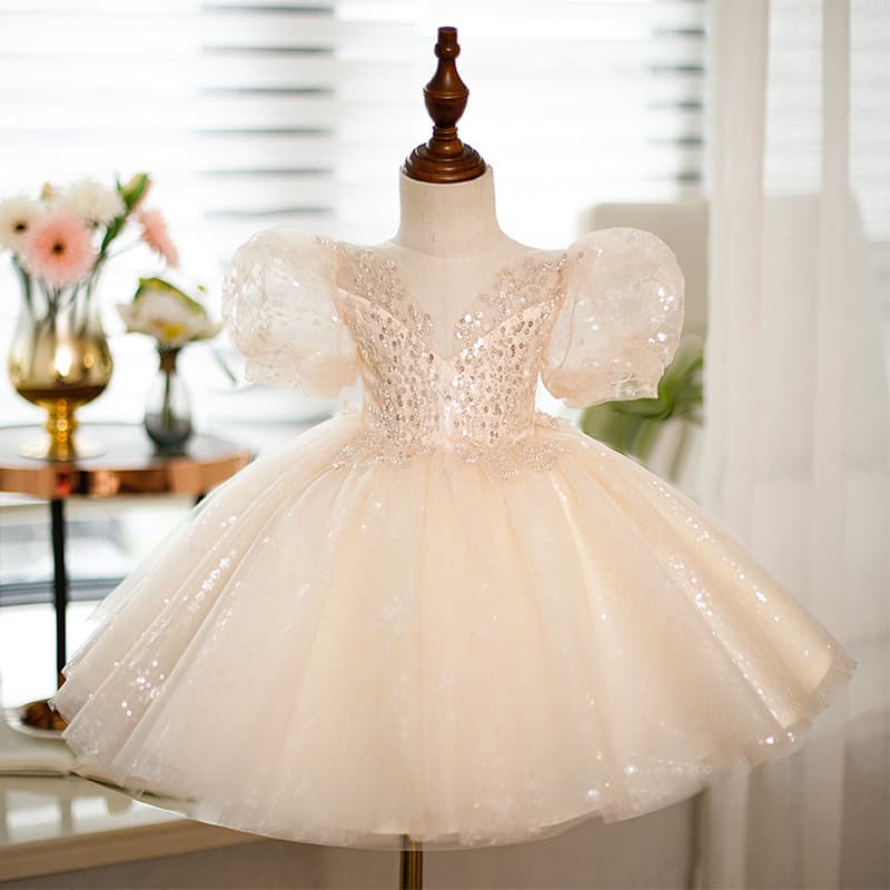 Fairy Princess Dress for Kids Flower Girl Wedding Birthday Toddler Girls Tutu Piano Performance Costume