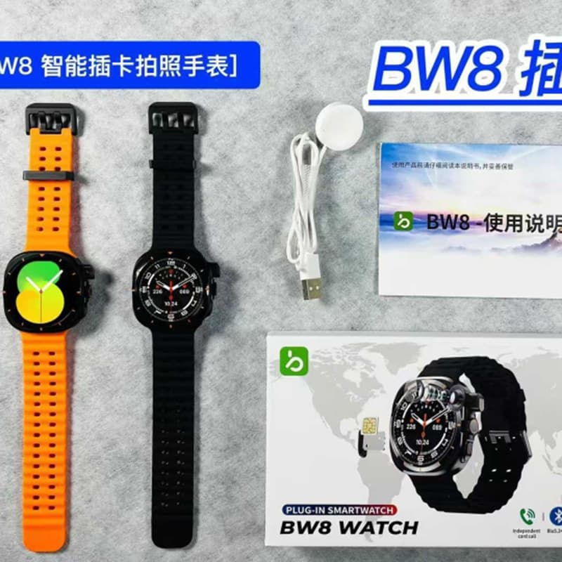 Huaqiangbei BW8 Smart Watch with Camera, SIM Card Support, Full Netcom, Sports Smart Watch, Wholesale for Export