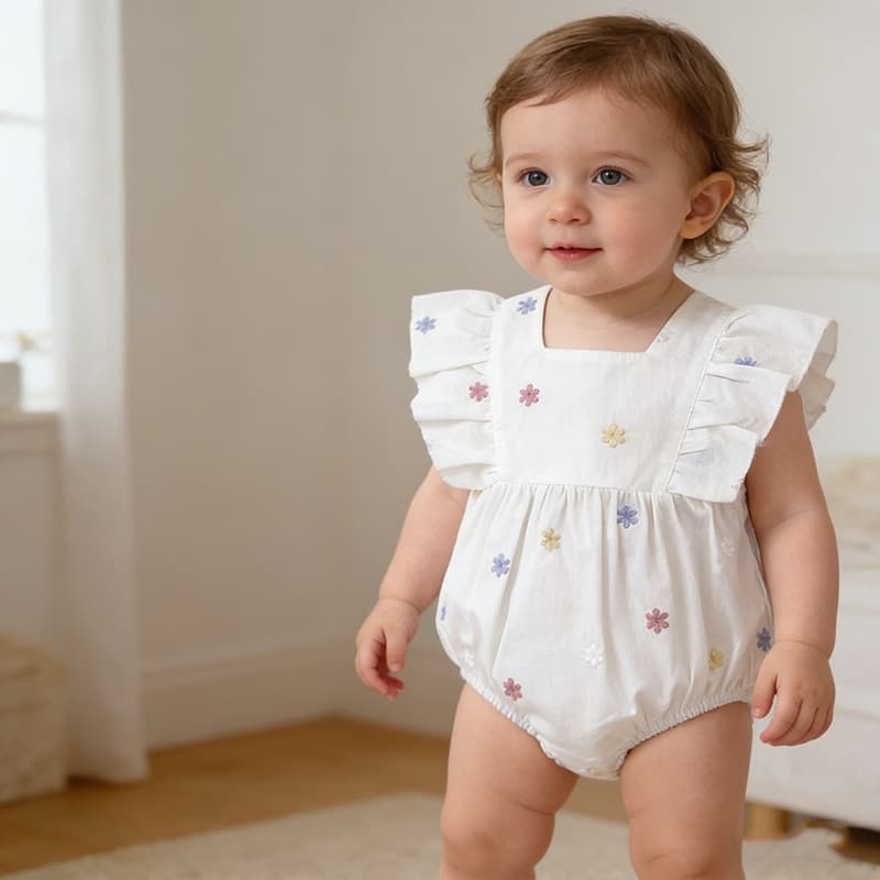 Baby clothes, summer clothes, newborn baby clothes, baby girl's jumpsuit, cute flower pure cotton harem summer thin style