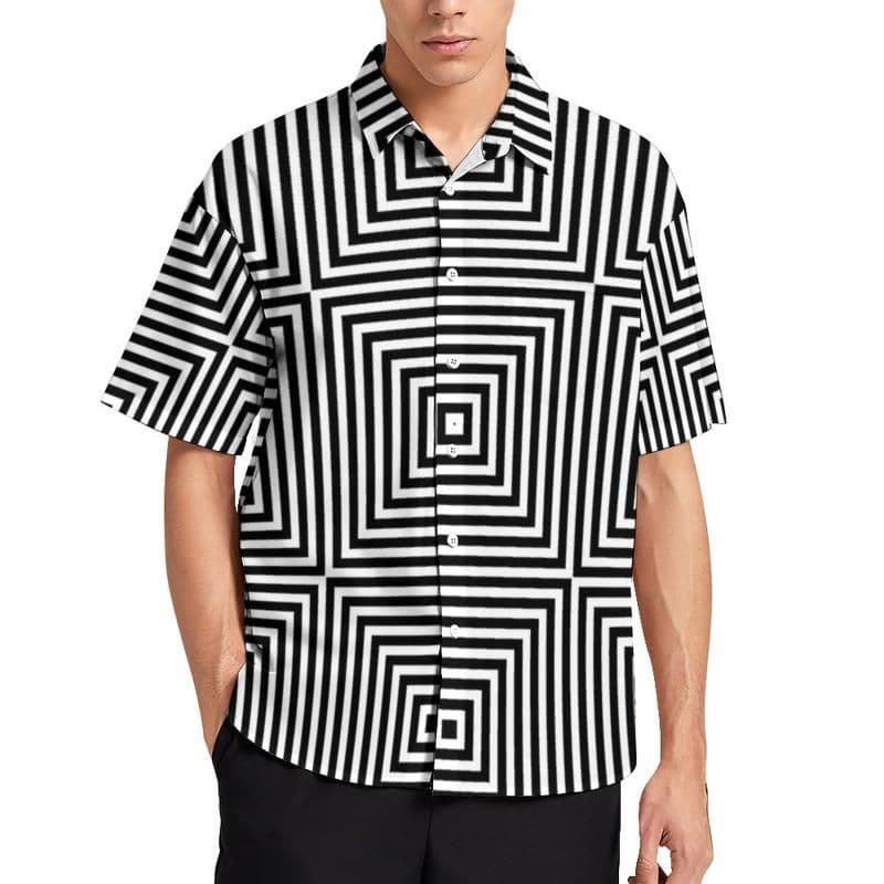 Men's Casual Shirt 60s Shirt Daily Hippie Style Short Sleeve Street Plus Size Men