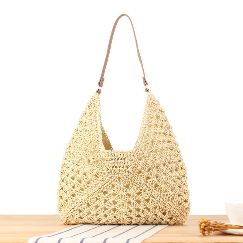 Dropshipping Popular New Large-Capacity Woven Bag Versatile Fashionable Paper Rope Bag Vacation Commuter Bag