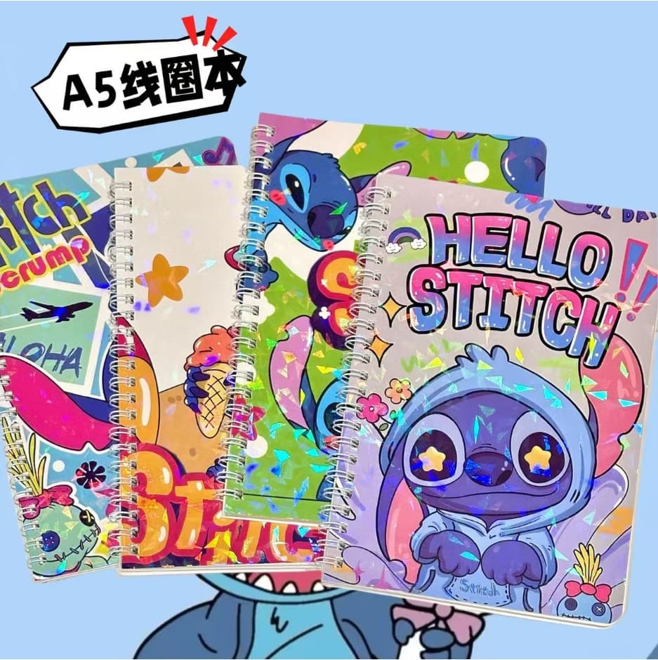 Laser Smurf notebook a5 thick notebook coil notebook high-looking cute cartoon notepad children's diary
